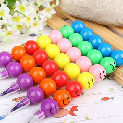 Crayons 7 Colors Pen Haws Cartoon Smiley Graffiti Stationery nice Gifts For Kids