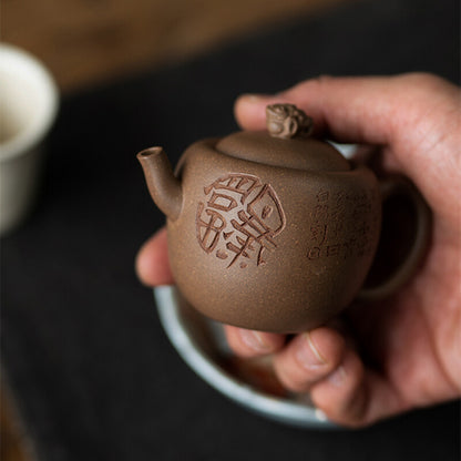 Handmade Tea Pot Original Ore Old Duan Clay Yixing Zisha Pot Wealth Bring Mascot