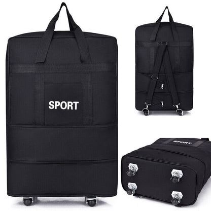 Large Capacity Foldable Luggage Trolley Bags Oxford Expendable Wheel Travel Bags