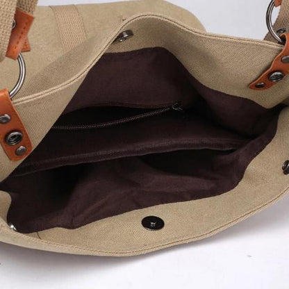 Canvas Shoulder Bag Multi Function Back Pack School Travel Bags Large Capacity
