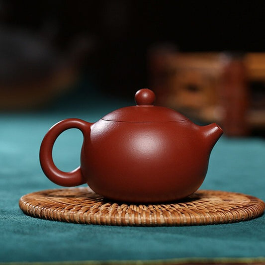 3.8" Handmade Purple Clay Teapots Xishi Tea Pot Ball Hole Filter Kettle Tea Set