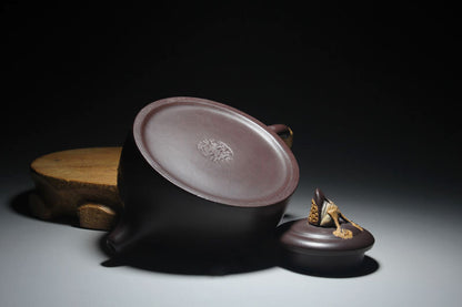 Yixing Zisha Pottery Clay Handmade Carve Bird Flower Lotus Tea Pot Puer Teapot