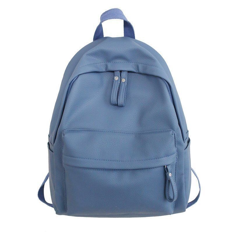 Synthetic Leather Backpack Laptop Bag Rucksack Blue/Purple School Bag 30*16*40CM