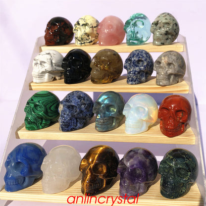 Top! wholesale Natural skull quartz crystal skull carved reiki healing 2''