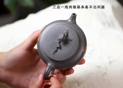 160cc chinese Yixing Handmade Zisha teapot Gray Duan clay DaBin Gongfu Tea Pot