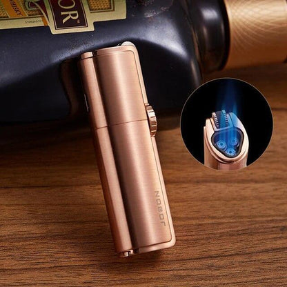 Jobon One Triple Torch Lighter Windproof Gas Butane Jet Flint Lighter 3 Nozzles