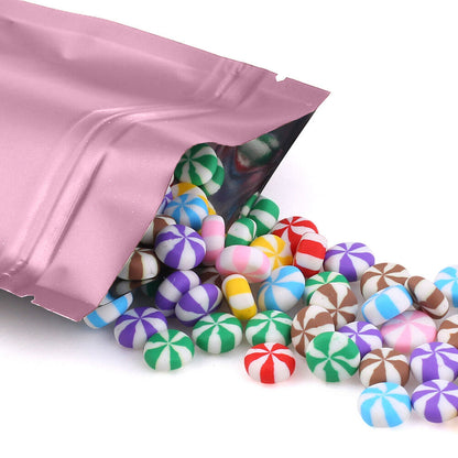 100 Flat Aluminum Foil Zip Lock Mylar Bag Resealable Zipper Clip Repacking Pouch