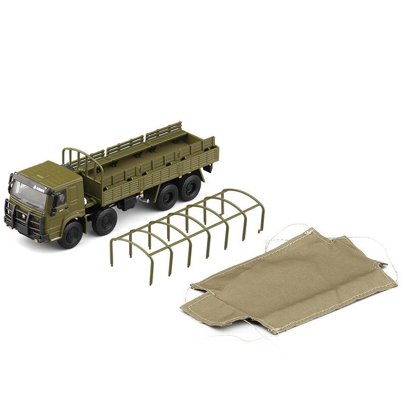 1:64 Diecast Howo Military Heavy-duty Truck Model Metal Car Model Collection Toy