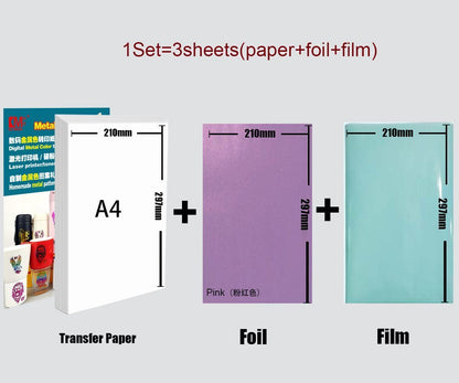 Water Transfers Decal 3Pcs Printable Laser Hot Stamping Paper Image Mug Stickers