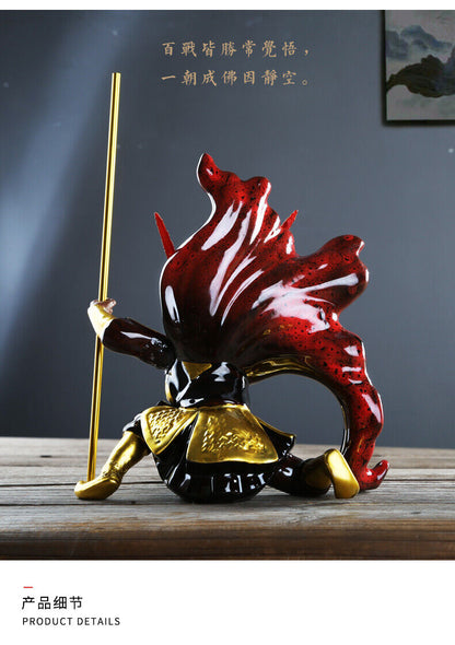 creative monkey king statue porcelain tea pet home table decoration with bar new