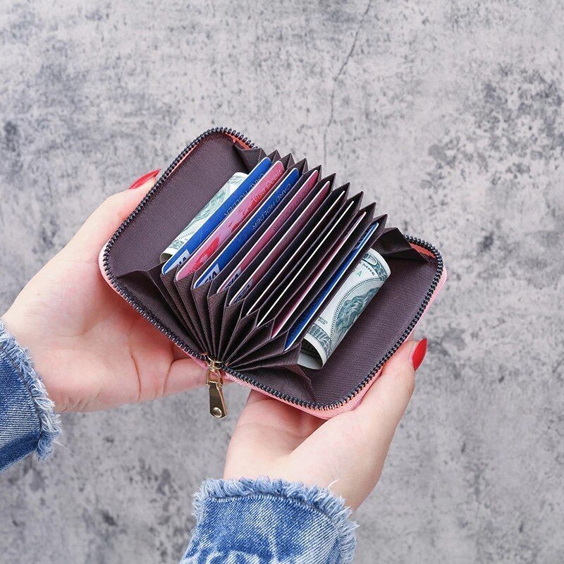 Leather Women Wallet Credit Card Holder Small Coin Purse Money Bag Mini 11*8 CM
