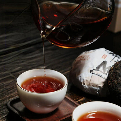 500g Xin Yi Hao Bulang Mountain Puerh 200 Years Old Tree Tuo Cha Ripe Pu-erh Tea