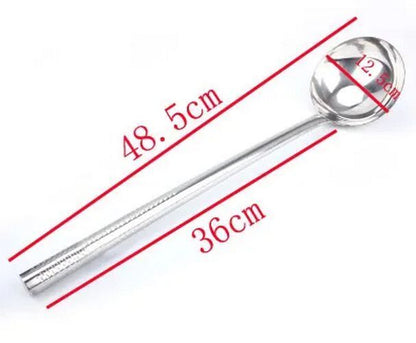 Kitchen Cooking Utensils Stainless Steel Wood Handle Big Long Spatula Soup Spoon