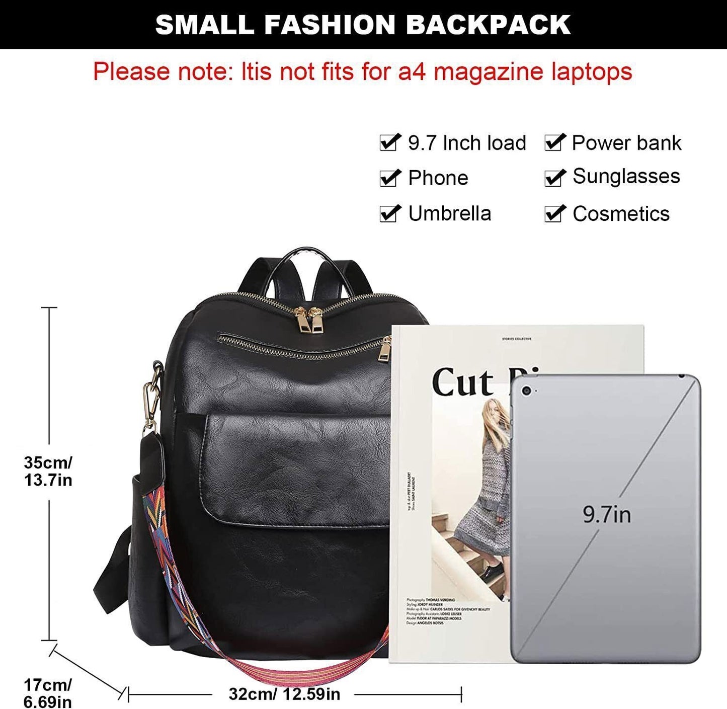 Girl Women Retro Fashion Backpack PU Leather Shoulder Handbag Travel Bag Satchel