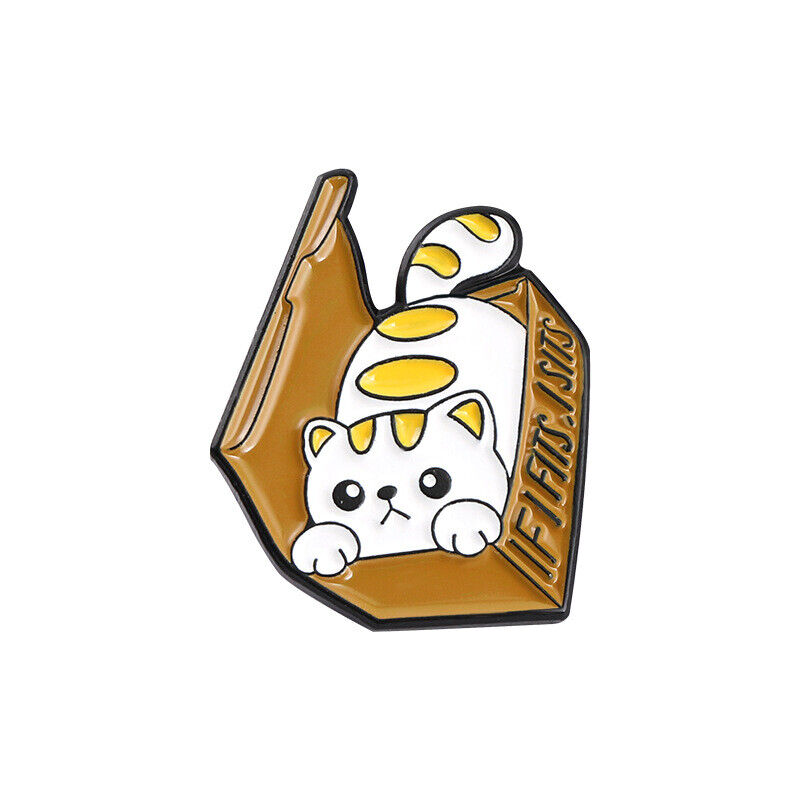 Pin Brooches Backpack Badges Meow Cat Hard enamel lapel Hat Gift Bag Goth Jeans