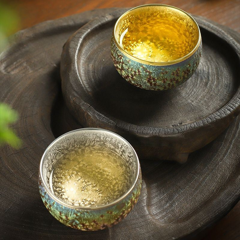 Colorful Kiln Change Ceramic Teacup Gilded Master Cup Kung Fu Tea Cup