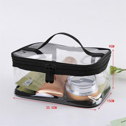 1pc Traveling PVC Cosmetic Bags Transparent Clear Makeup Bags Tote Handbags Case