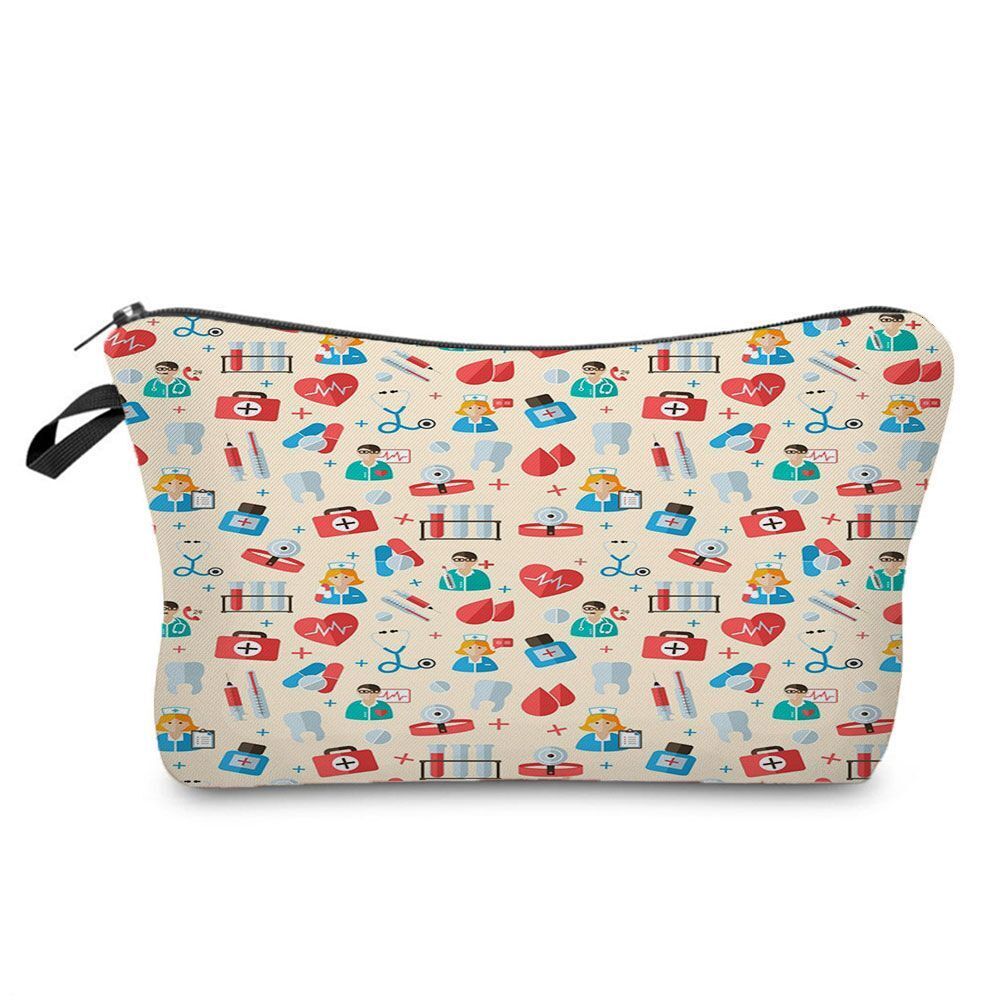 Cosmetic Bags Printed Makeup Bag Small Toiletry Bag Storage Purses 2*22*13.5 CM