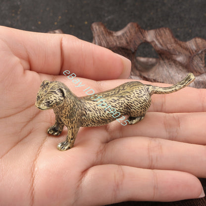 Solid Bronze Decorative Otter Animal Small Statue Tea Pet Table Decor Craft Gift