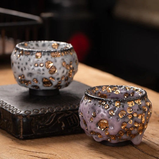 Unique Glazed Ceramic Teacup Shinoyaki Teacup 130ml -