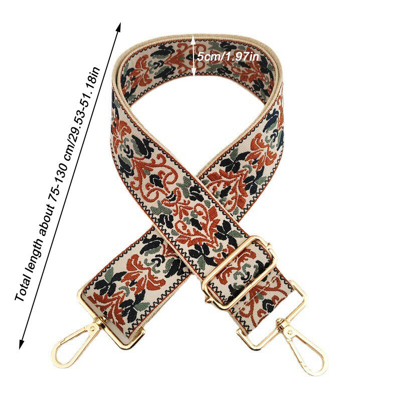 Jacquard One-shoulder Long Bag Strap Adjustable Nylon Handbag Strap