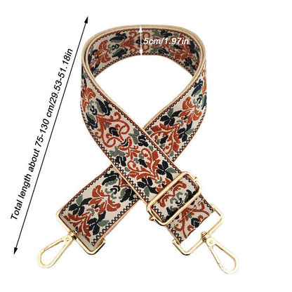 Jacquard One-shoulder Long Bag Strap Adjustable Nylon Handbag Strap