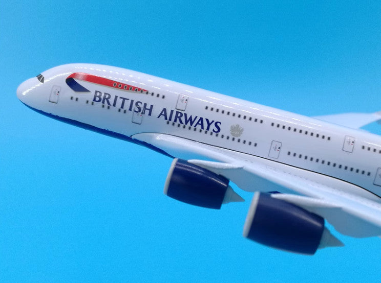 20CM BRITISH AIRWAYS AIRBUS A380 Passenger Aircraft Diecast Airplane Plane Model