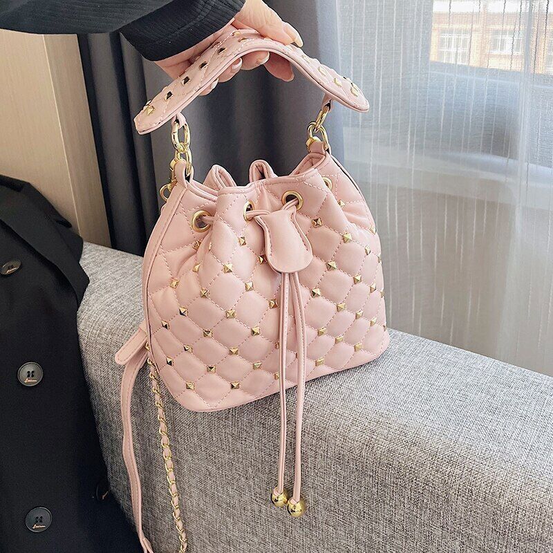 Woman Bucket Bag Faux Fur Shoulder Crossbody Bags Ladies Totes Bag