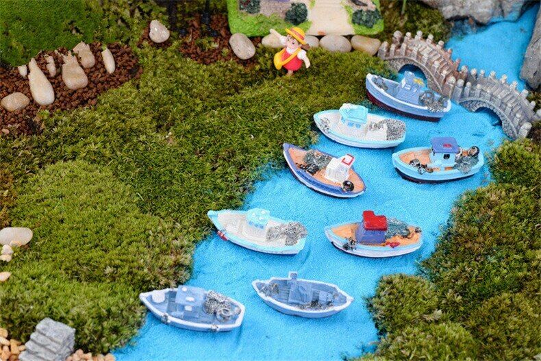 Mini Yacht Decoration Supplies Micro Landscape Garden Deco Creative Handicrafts