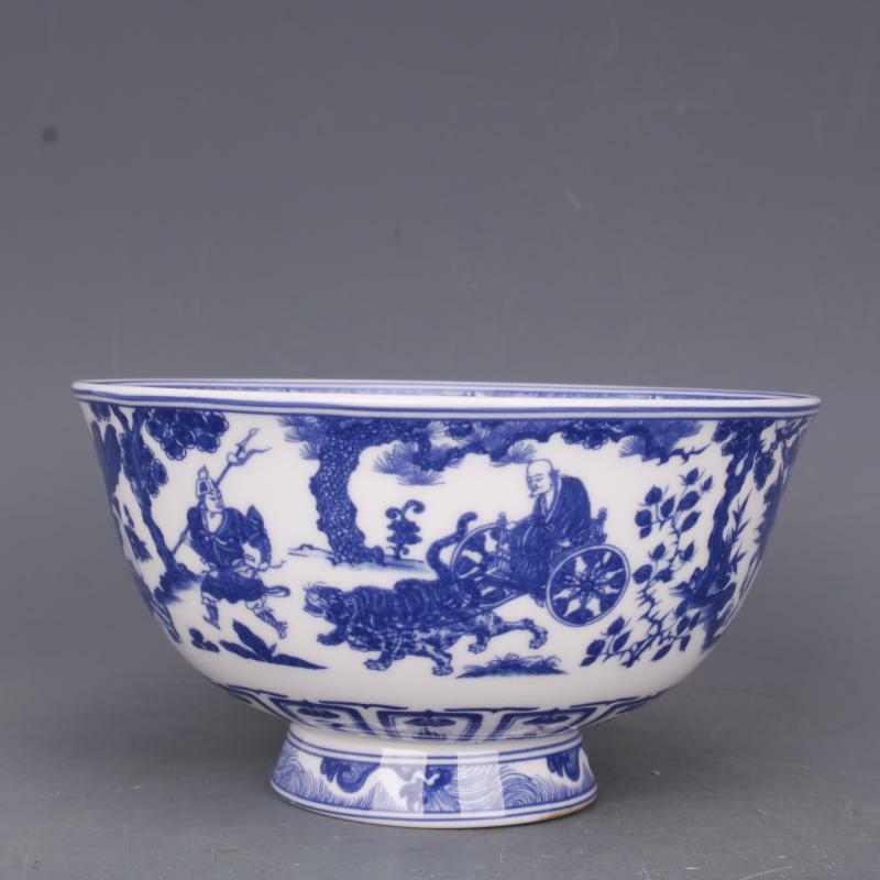 Collect China Jingdezhen Porcelain Blue and White Person In Literature Bowl