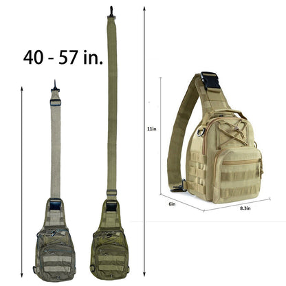 Men Molle Pouch Tactical Chest Shoulder Sling Bag Bum Pack Cross Body Backpack