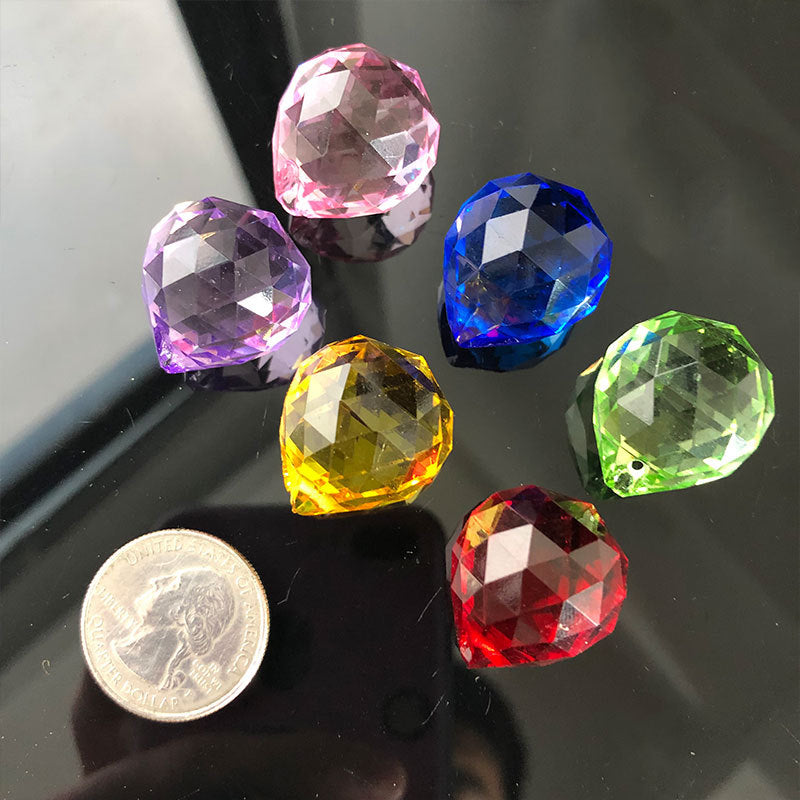 6Pc Rainbow CRYSTAL Ball Chandelier Parts Prism Crystal Window Decor SUNCATCHER