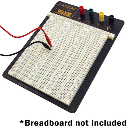 24" Alligator Clip to Breadboard Pin Lead Set, Includes 1 Red and 1 Black Cable