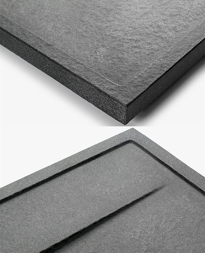 Stone Tea Tray Simple Pattern Black Stone Weighted Tea Table Water Draining Tray