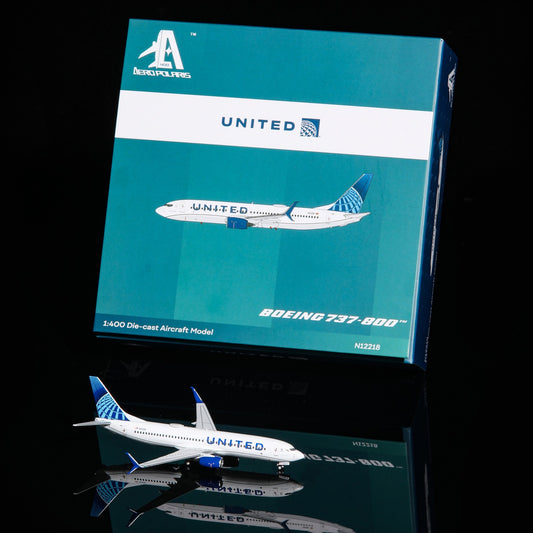 1:400 AeroPolaris United Airlines B737-800 N12218 Airplane Diecast Plane Model