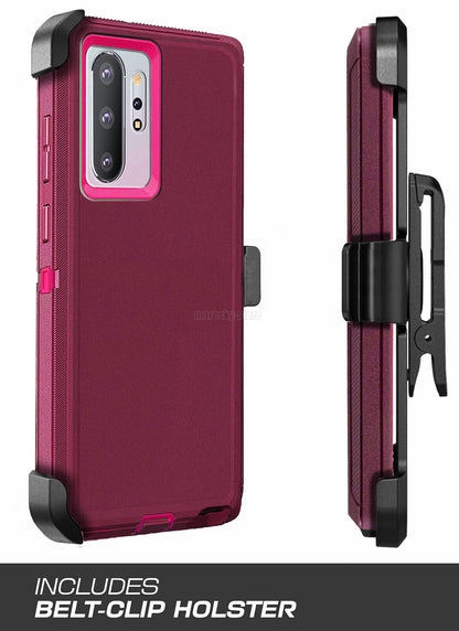 For Samsung Galaxy Note10 Plus Heavy Duty Rugged Hard Soft Case / Clip Holster