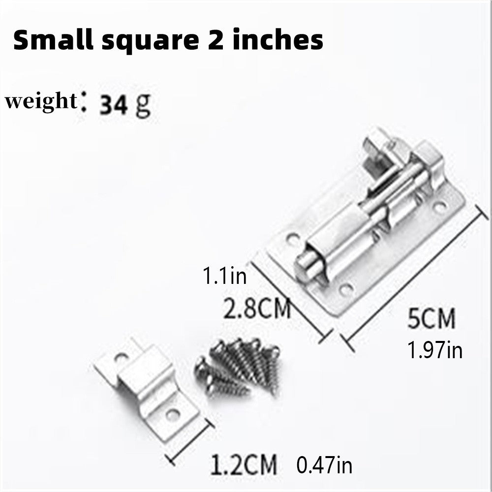 2/3/4/5" Stainless Door Latch Sliding Bolt Latch Hasp Staple Gate Safety Lock