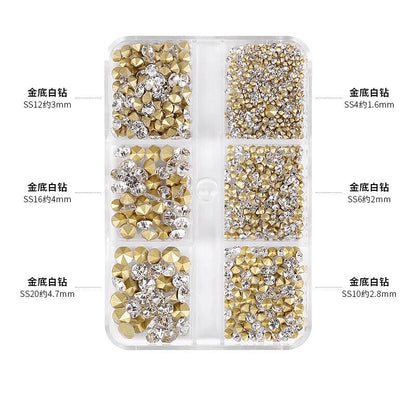 Nail Charms 30Pcs Boxed Luxury Shiny Planet Alloy 3D Art Rhinestones Bling Decor