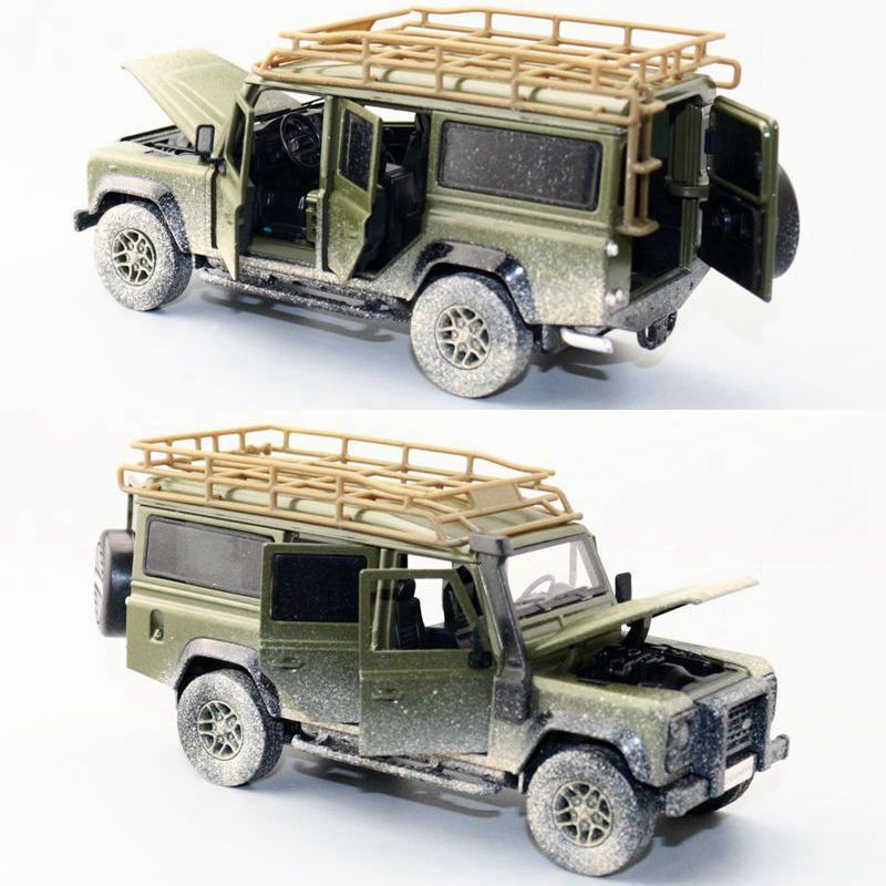 1:32 Diecast 2010 Land Rover Defender Metal Car Model Toy Door Open Sound Light