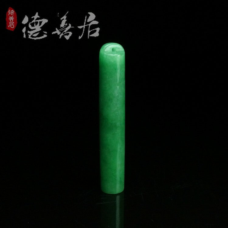 Old Chinese Rare Collect Antique Jade Hat Pendant Feather Tube 翡翠翎管