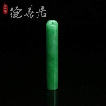 Old Chinese Rare Collect Antique Jade Hat Pendant Feather Tube 翡翠翎管