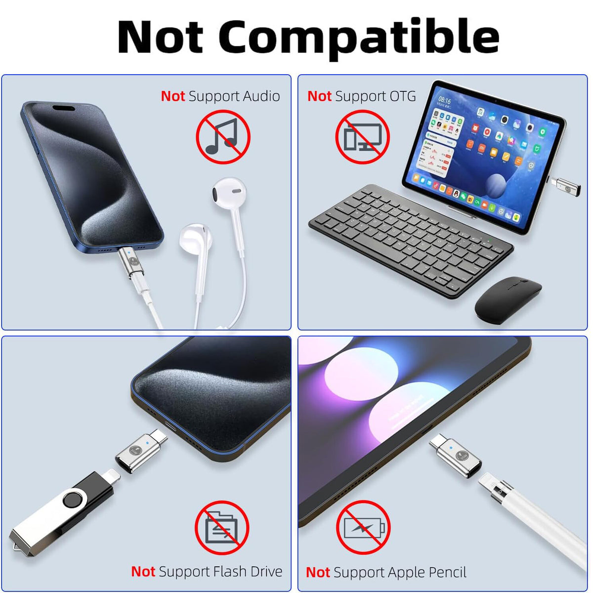 35W USB-C Male to iOS Female Adapter + lanyard For iPhone 15 Pro Max 15 Plus X2