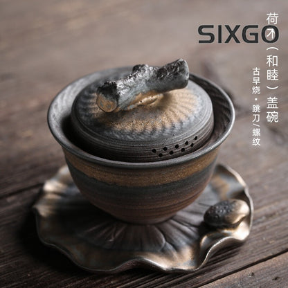 Tea Bowl Jumping Knife Teapot Teacup Kung Fu Tea Set Iron Glaze Tea Bowl
