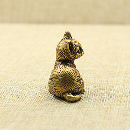 Cat Figurine Kitty Miniature Statue Tea Pet Fish Tank Landscape Decoration