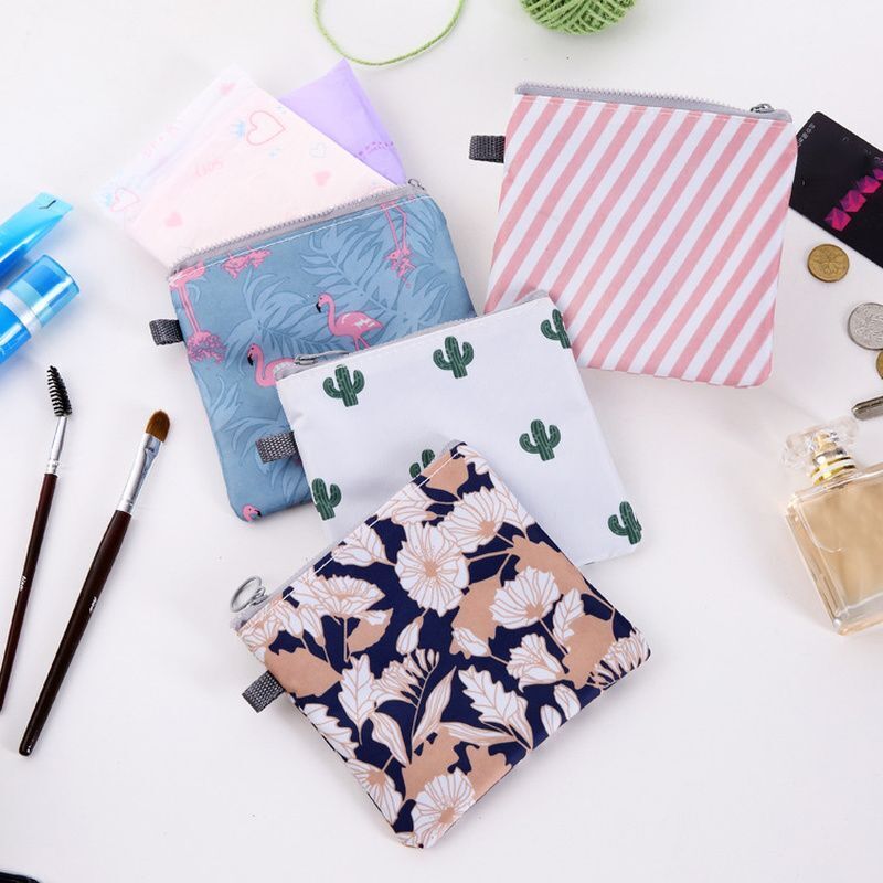 Lipstick Make Up Bags Zipper Small Pouch Storage Case Cute Animal Print Purses