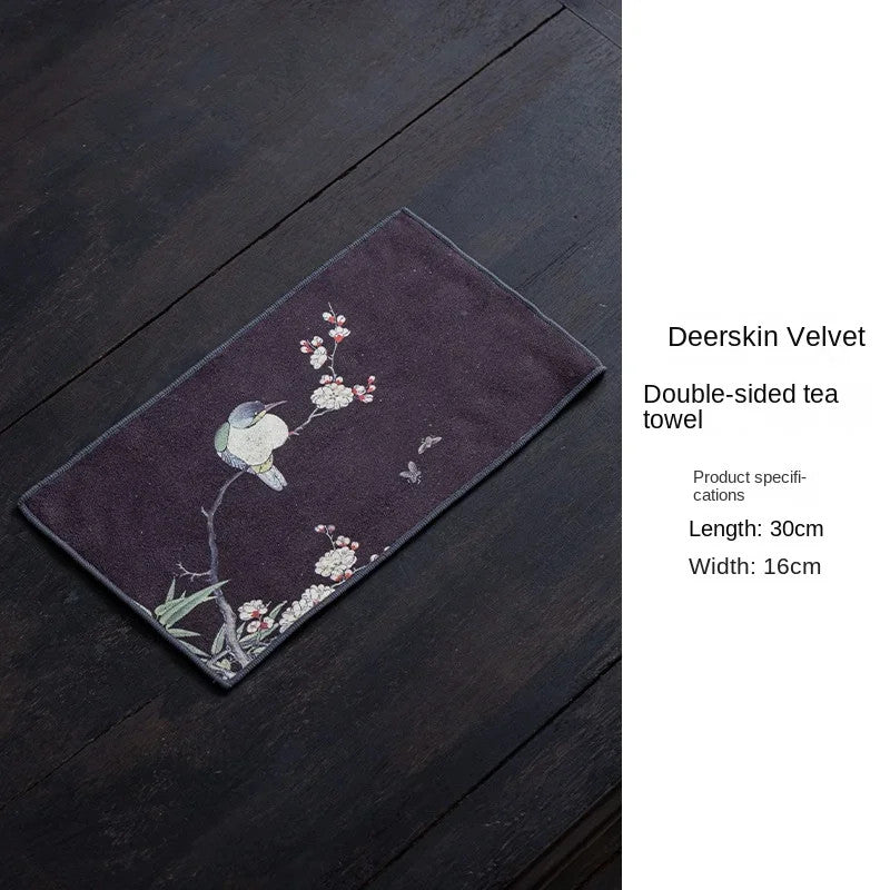 Tea Towel Tea Table Towel Rag Light Luxury Chinese Absorbent Pot Towel Tea Mat