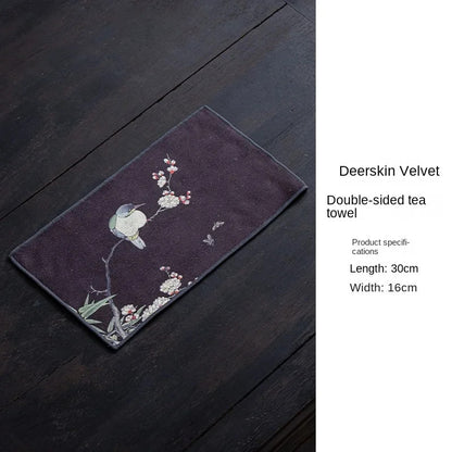 Tea Towel Tea Table Towel Rag Light Luxury Chinese Absorbent Pot Towel Tea Mat