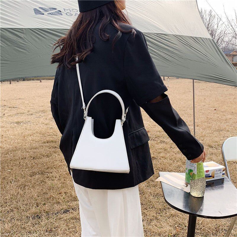 Small Solid Color Leather Shoulder Messenger Bags Crossbody Handbags Purses Tote