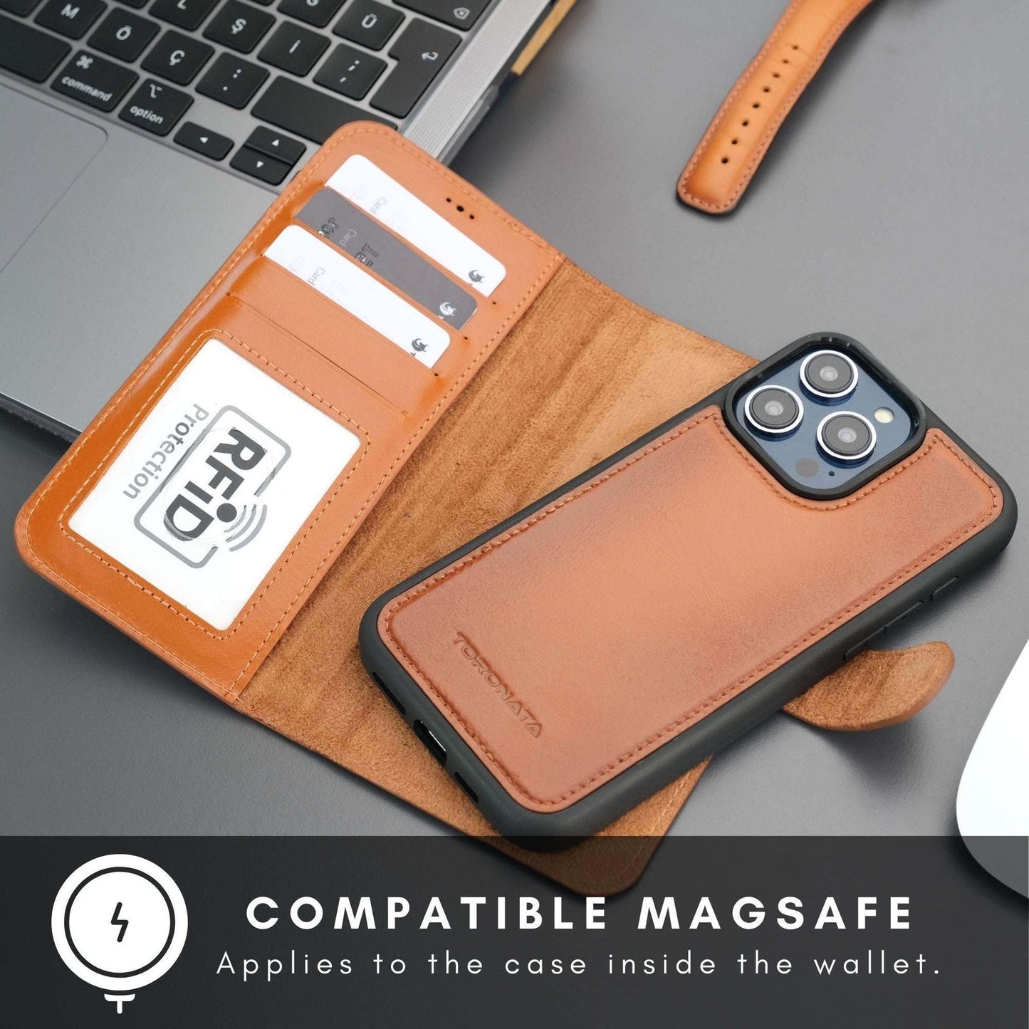 Casper iPhone 16 Pro Leather Wallet Case MagSafe