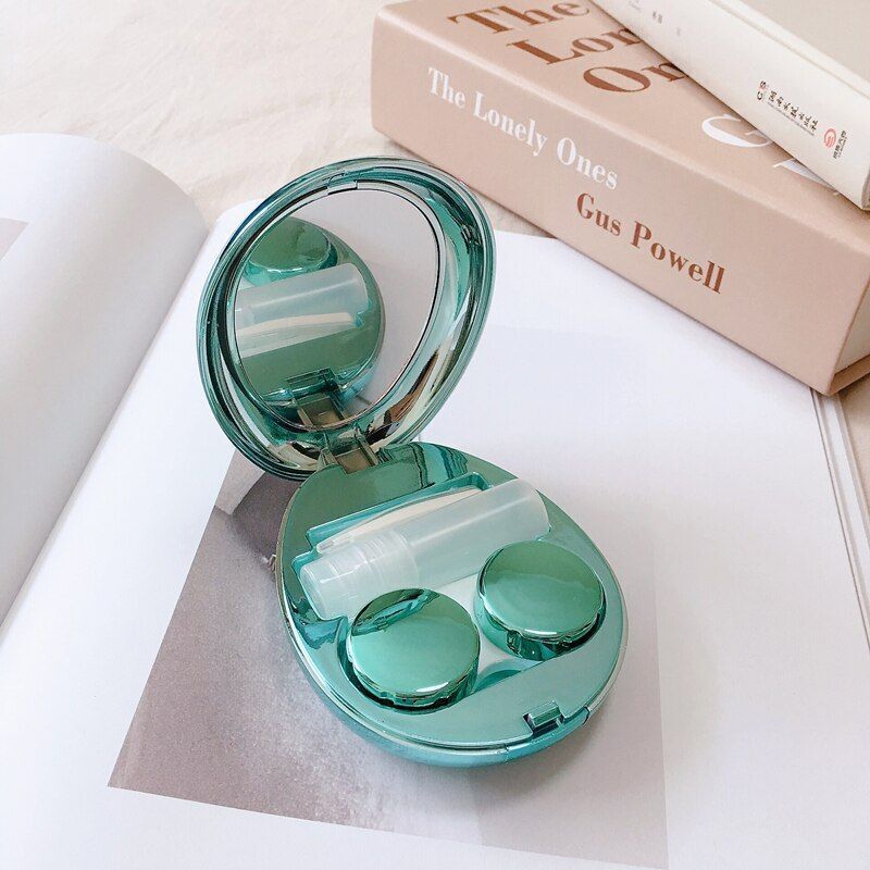 Contact Lens Case Ultra-Thin Travel Set Organizers Storage Box 9x7.4x3cm Plastic